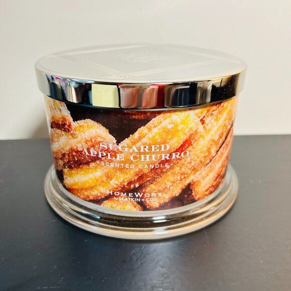 HomeWorx by Slatkin Sugared Apple Churro 4-Wick 18oz Candle NEW - Picture 1 of 3